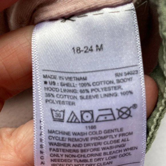 Toddler Old Navy Army Green and Pink Knit Jacket size 18-24 girls - Picture 3 of 4